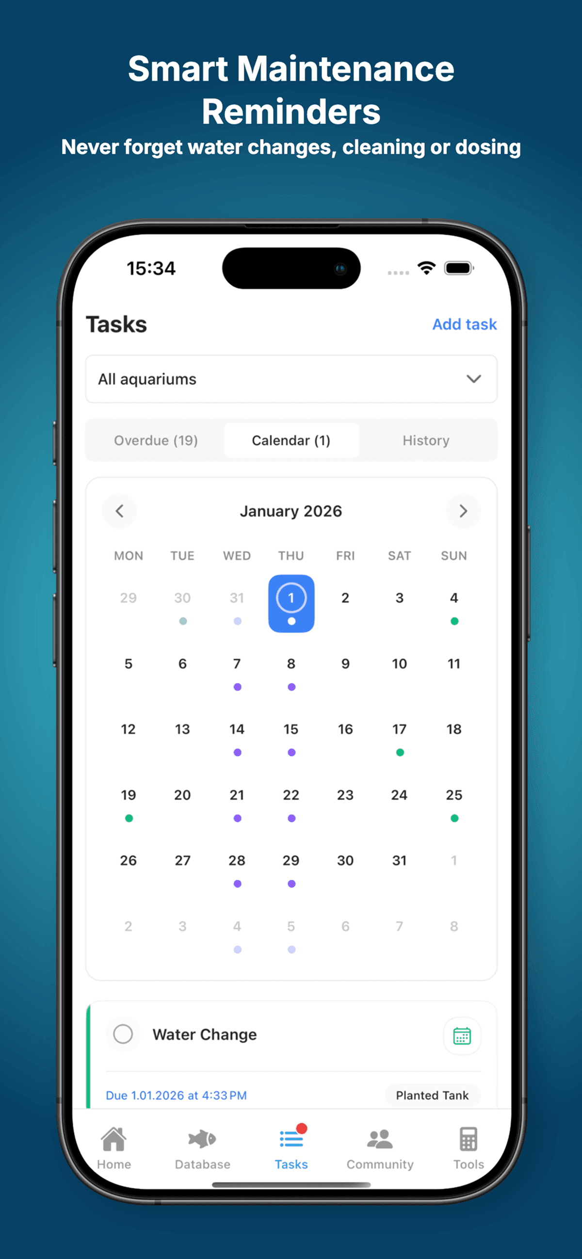 Aquarium Tasks & Reminders