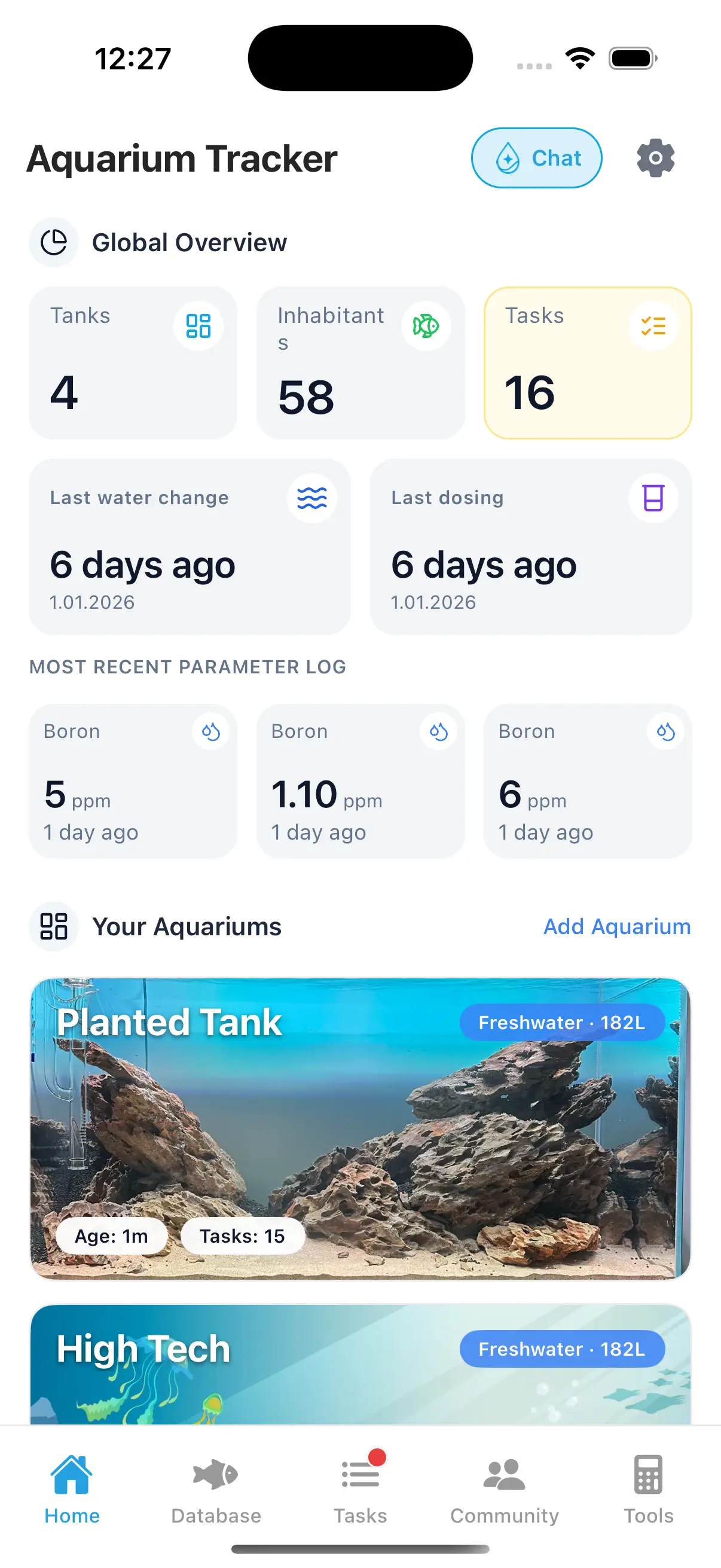 Aquarium Tracker icon illustration